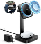 ESR CryoBoost Töltőállomás (2C5880861) - Adapterrel, Levehető Óratöltővel, Qi2.2, 35W Apple Eszközökhöz fekete