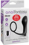 Anal Fantasy Collection Ass-Gasm Cockring Vibrating Plug Black - fekete, vibrációs péniszgyűrű és anál dugó kombináció