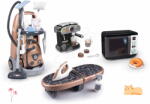 Smoby Set cărucior de curățenie și aspirator electronic cu microunde Rowenta Trolley Vacuum Cleaner Smoby cu sunete și masă de călcat (SM330325-3)