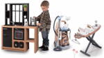 Smoby Set cărucior de curățenie și bucătărie modernă Rowenta Trolley Vacuum Cleaner Smoby și aspirator cu sunete și masă de călcat (SM330325-5)