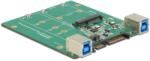 Delock SATA-átalakító / USB 3.1 B-típusú csatlakozóhüvely - M. 2 / mSATA nyílás (62732)