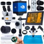 Rosfix Mercury Pro MSMP-T-PS1 mikroszkóp szett + Draco Blue PRO KMDBP-HDMI-VGA kamera + szilikon alátét 480x320mm + tartó 8" -os kijelzővel