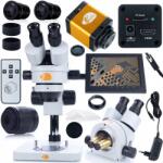 Rosfix Mercury Pro MSMP-T-PS1 mikroszkóp szett + PEGASUS Pro KMPP-HDMI-TF 12mp kamera Plantes PRO sorozat + 196 mm-es kijelzőtartó + 8" -os kijelző