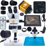 Rosfix Mercury Pro MSMP-T-PS1 mikroszkóp szett + PEGASUS Pro KMPP-HDMI-TF 12mp kamera Plantes PRO sorozat + szilikon alátét 480x320mm + tartó 8" -os kijelzővel