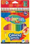 Colorino háromszögű 18db-os színes ceruzakészlet egy fluoreszkáló színnel 57431PTR (57431PTR)