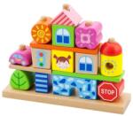 Viga Toys Montessori kirakó 5 rudas - autó, ház, város (3458)