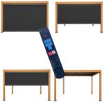  Kerti pergola 3x4 m ALUMÍNIUM 4 függönnyel OLDALI LED világítás TÁVIRÁNYÍTÓVAL - pepita - 1 278 161 Ft