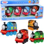 LEAN Toys Motoros Mozdony Készlet Színes Vonatok 4db (22710) (22710)