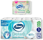Zewa Deluxe Jasmine Blossom toalettpapír 3 rétegű (16 tekercs) + Zewa Aloe Vera nedves toalettpapír (42 db)