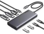 UGREEN Dokkoló állomás 8 az 1-ben, Dual Display, DP, HDMI, 4K@60Hz, USB 3.2 HUB, 100W, PD, 10 Gbps, szürke (35625)