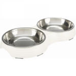 TRIXIE Tál Fém/Melamin Macskának 0, 9L/23cm 2x0, 2 l/ 13 cm/27x3x4cm Fehér