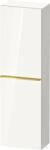 Duravit D-NEO 132x40x24 cm-es 1 ajtós félmagas szekrény arany színű fogantyúval, jobbos, fényes fehér DE1318R34220000 (DE1318R34220000)