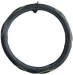  Valódi bőr kormányvédő - sport - fekete-zöld - KV-5057A