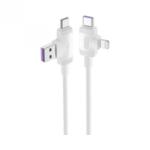 XO Cablu multifunctional 4 in 1 USB-A + USB type C la USB type C + Lightning T-T 1m Alb, XO NB237* (XO-NB237)