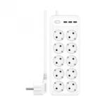 XO Prelungitor cu 10 x Schuko + 3 x USB-A Alb 2m, XO WL07 (XO-WL07)