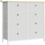  Fiókos szekrény 80x30x82cm, Fém Vázzal, Fehér Színben, AUK-E1024 WT