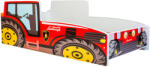  Pat de o persoană Tractor roșu 160x80 cu saltea