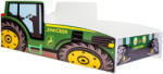  Pat de o persoană Traktor verde 160x80 cu saltea