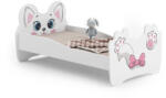  Pat de o persoană Pink Cat 140x70 cu saltea
