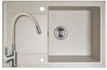 Laveo SRU_411T+SAP4-F090KS - LAVEO HUNTER gránit mosogató1m 1cs 670x440mm bézs + Zegor csaptelep szett (SRU_411T+SAP4-F090KS)