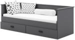  HELIOS kihúzható ágy két fiókkal, szürke, matracok nélkül, 200x80/200x160