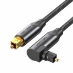  KÁBEL Toslink optikai, 5m, (90 fokos, alu, fekete), Vention (BKDBJ)