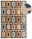 Flair Rugs Kék-narancssárga kézi szövésű gyapjú szőnyeg 120x170 cm Retro Blocks - Flair Rugs