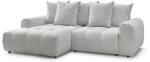 Bobochic Paris Világosszürke zsenília kinyitható-tárolóhelyes sarokkanapé (bal oldali-heverő résszel) Roxelane - Bobochic Paris