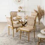  BALI asztal, 100 cm, fehér márvány/arany (ME-ME-BALI-BM-ZL-S)