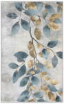 Mila Home Világoskék-aranyszínű mosható szőnyeg 80x150 cm Golden Leaves - Mila Home