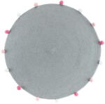 douceur d'intérieur Világosszürke kerek szőnyeg ø 90 cm Pompomparty - douceur d'intérieur