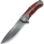 HARAHU YC-39077 Outdoor összecsukható kés - Tip2 / Szürke / Piros KP39077