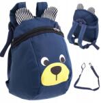 Aga Gyerek hátizsák, maci, sötétkék, óvodás, pórázzal, 27×21×11cm (5903039706088)