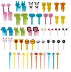  Gyümölcsvilla Gyerekeknek, 52db, állatformák, élelmiszer-minőségű polipropilén (Widelce do owoców 52szt)