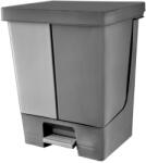 PLANET Pedálos szemetes kuka DUO, osztott, műanyag, ECO antracit, 50L - tisztitoszertrendelek