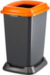 PLANET Szelektív hulladékgyűjtő konténer, műanyag, nyitott fedeles, narancssárga, 50L - shopbazis