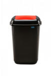 Plafor Quatro rugós billenő fedeles szemetes 45L fekete/piros - tisztitoszertrendelek