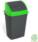 PLANET Billenőfedeles szemetes kuka, műanyag, antracit/zöld, 50 L - shopbazis