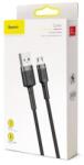Baseus Cafule Double Sided USB - Micro USB szövetes adat- és töltőkábel 2A 3m (fekete)
