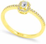 White & Black Emerald gyémánt eljegyzési gyűrű - 0, 21 karát (AU14046)