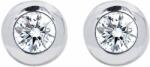 White & Black Bouton gyémánt fülbevaló - betűzős - 3, 5mm - 0, 34 karát (AU14107)