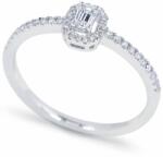 White & Black Emerald gyémánt eljegyzési gyűrű - 0, 21 karát (AU14045)