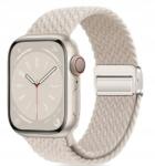 Apple Watch szíj, bézs, nylon, 38/40/41/42mm, légáteresztő, fém klip (2 3 4 5 6 7 8 9 10 SE 38MM 40MM 41MM 42MM)