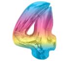  Színes 4-es Rainbow szám fólia lufi 92 cm (MLG195392) - sandori