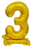 Arany B&C Gold mini 3-as szám fólia lufi talppal 38 cm (MLG135084)
