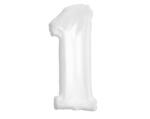  Fehér B&C White 1-es szám fólia lufi 92 cm (MLG189308)