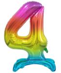  Színes Rainbow 4-es szám fólia lufi talppal 74 cm (MLG129052) - sandori
