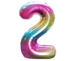  Szivárvány Rainbow 2-es szám fólia lufi 85 cm (MLG120295)