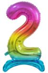  Színes Rainbow 2-es szám fólia lufi talppal 74 cm (MLG129014) - sandori