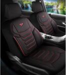 Panda Set Huse Scaune Auto Panda Manavgat, cu fermoare pentru bancheta rabatabila, negru-rosu, 11 Piese